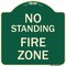 Signmission No Standing Fire Zone Heavy-Gauge Aluminum Architectural Sign, 18" x 18", G-1818-23584 A-DES-G-1818-23584 - alternate 1